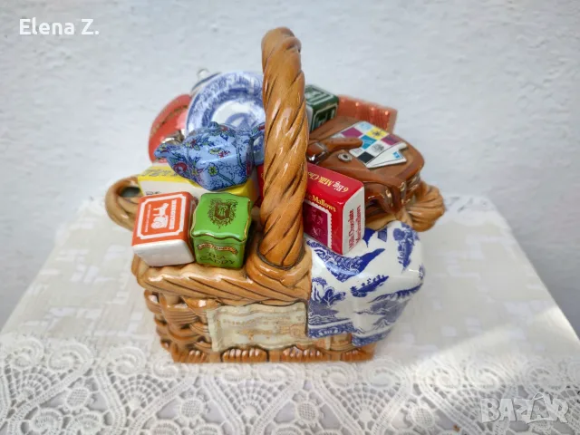 Голям колекционерски чайник Monty Basket кошница, снимка 4 - Винтидж декорации за дома - 56137626