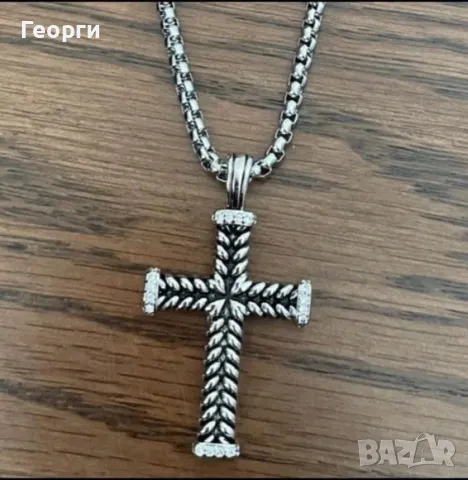 David Yurman оригиналнен кръст медальон, снимка 2 - Колиета, медальони, синджири - 50263391