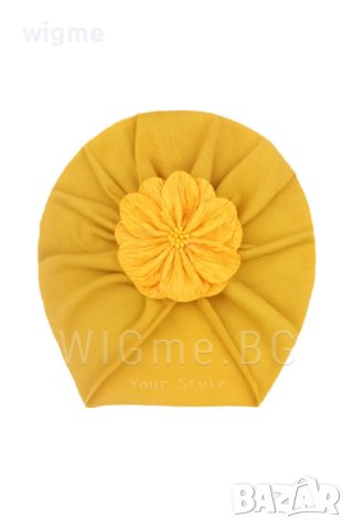 Бебешки тюрбан цвете с мъниста, снимка 6 - Аксесоари за коса - 40426341