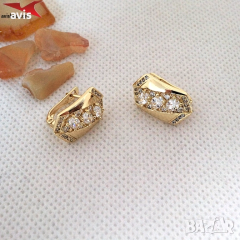 Обеци с 14К златно покритие 2141843