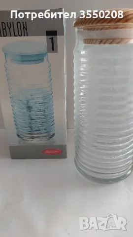 Буркан с дървено капаче, 1,5л, снимка 3 - Други - 45034472