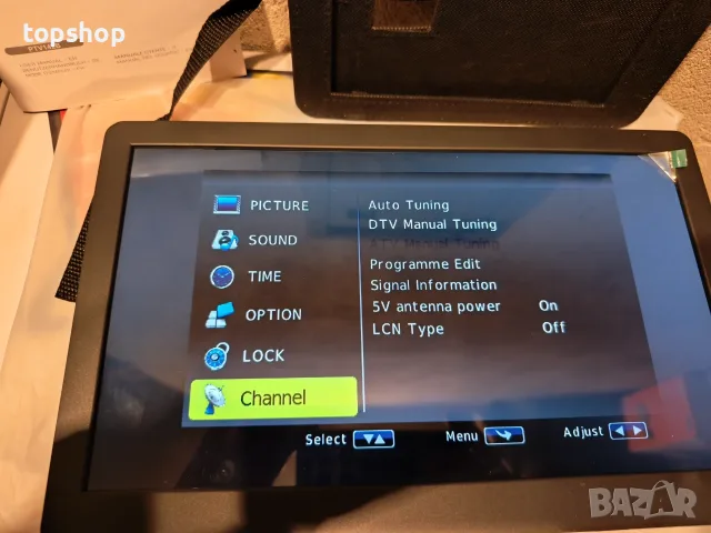 Чисто нов преносим телевизор Desobry 14.1" Full HD с батерия (DVB-T2, HDMI, USB)   , снимка 13 - Телевизори - 56200840