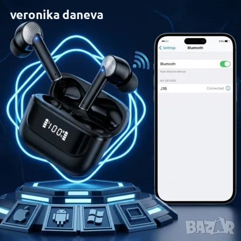 Безжични Bluetooth слушалки TWS с LED дисплей, ENC микрофон и IPX7 водоустойчивост, снимка 4 - Bluetooth слушалки - 55823275
