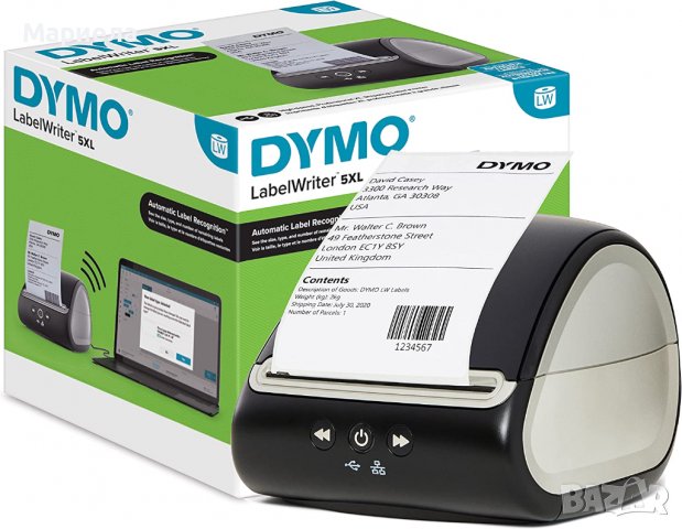 Етикетен принтер 5XL , Термопринтер за етикети DYMO LabelWriter 5XL, сензор за разпознаване