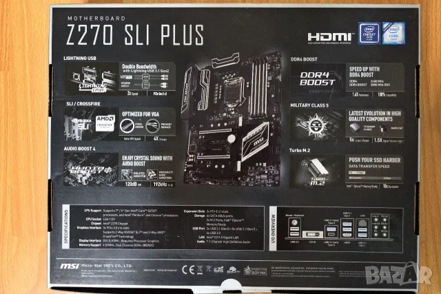MSI Z270 Sli Plus дънна платка, снимка 8 - Дънни платки - 55738405