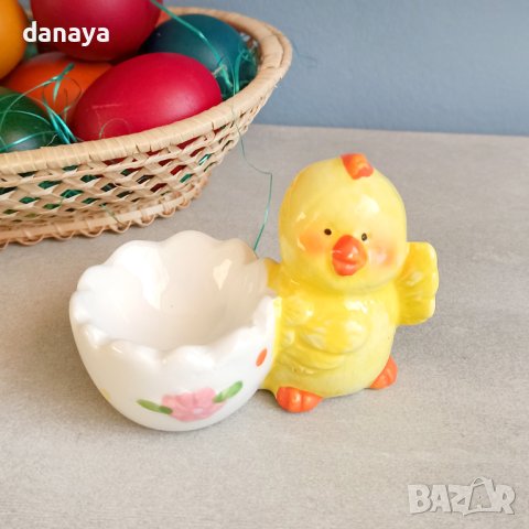 3663 Керамична поставка за великденско яйце Пиленце, снимка 2 - Декорация за дома - 40364687