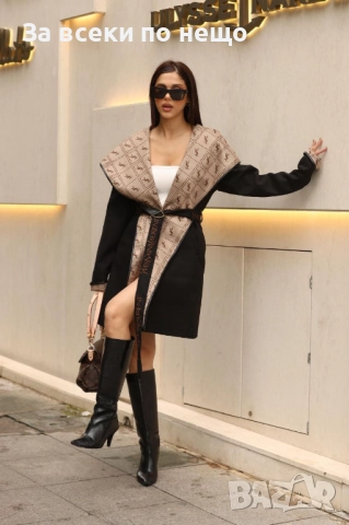 Yves Saint Laurent Дамско Черно Палто С Качулка Код A1020, снимка 2 - Палта, манта - 52110693