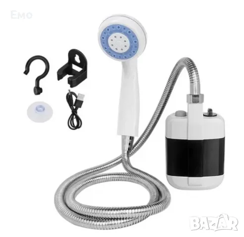 Нов модел - Преносим душ за къмпинг, компактен, USB зареждане, батерия 3000 mAh, снимка 3 - Къмпинг мебели - 48548963