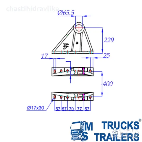 Конзола за хидравличен цилиндър 47000121, снимка 3 - Части - 28178154