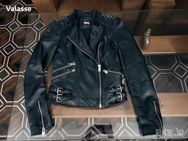 Естествена кожа Zara дамско яке блейзър размер XS/34