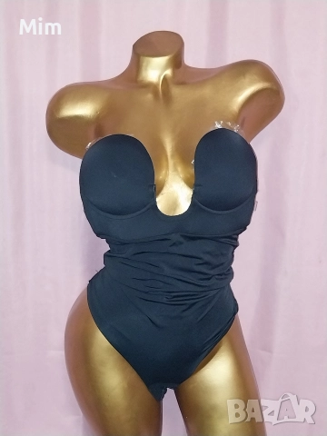 MAGIC S Черно боди с твърда чашка , снимка 2 - Бельо - 52544257