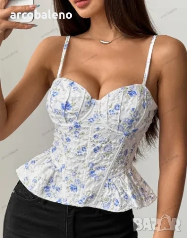 Дамски секси топ с връзки и гол гръб, 2цвята , снимка 6 - Корсети, бюстиета, топове - 50952962