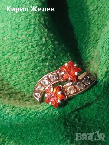 ШАРМАНТЕН СКЪПОЦЕНЕН СРЕБЪРЕН ПРЪСТЕН СРЕБРО 925 със ЗВЕЗДИЧКИ от ГРАНАТ и БЛЕСТЯЩИ ЦИРКОНИ 47491, снимка 16 - Пръстени - 49273093