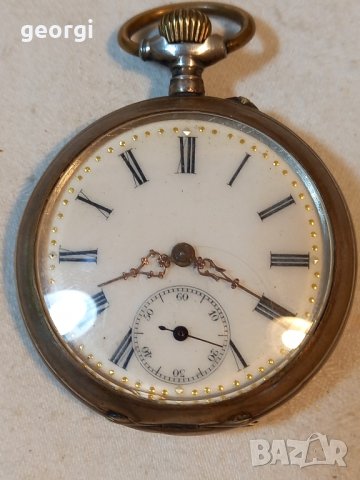 Сребърен джобен часовник Cilindre 10 rubis , снимка 1 - Джобни - 41281780