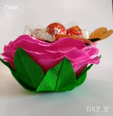 Роза 🌹 с бонбони , снимка 2 - Подаръци за жени - 53183144