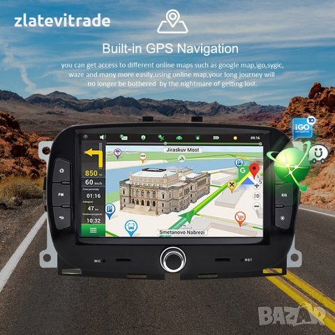 FIAT 500 2016/2019 7" АНДРОИД НАВИГАЦИЯ , 9636, снимка 3 - Навигация за кола - 41823604