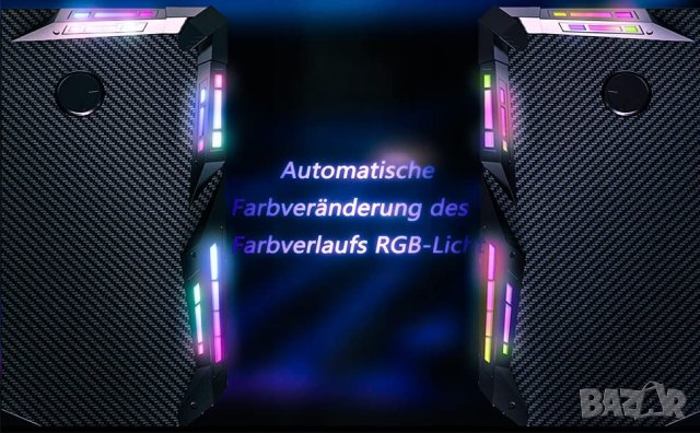 Геймърско бюро / Геймърска маса HLGD-BKLEDZZ, снимка 2 - Бюра - 41039813