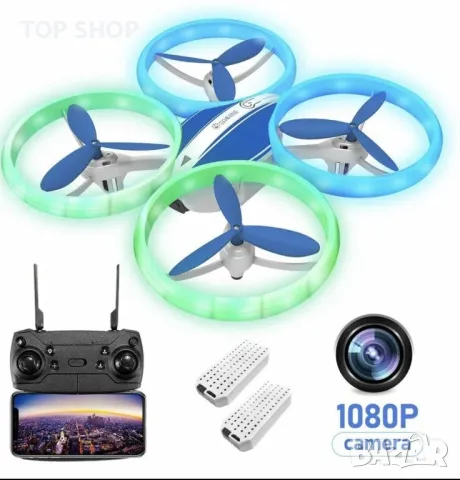 Дрон с камера Eachine E65HW и ЛЕД осветление, снимка 9 - Дронове и аксесоари - 48475686