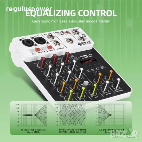 Смесителен пулт, Debra V4, DJ Mixer, Bluetooth, Usb player, Plug and Play , снимка 8 - Ресийвъри, усилватели, смесителни пултове - 49416731