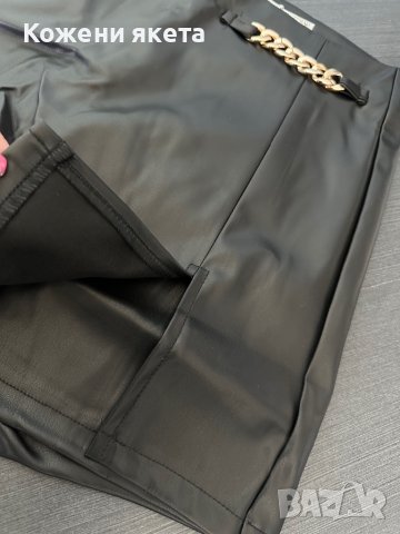 Черна кожена пола - панталон , снимка 2 - Поли - 44400663