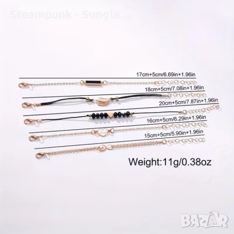 Комплект 1 Дамски кръгъл кварцов часовник и 5 гривни - идеален избор за ежедневно носене и подарък !, снимка 2 - Дамски - 53597205