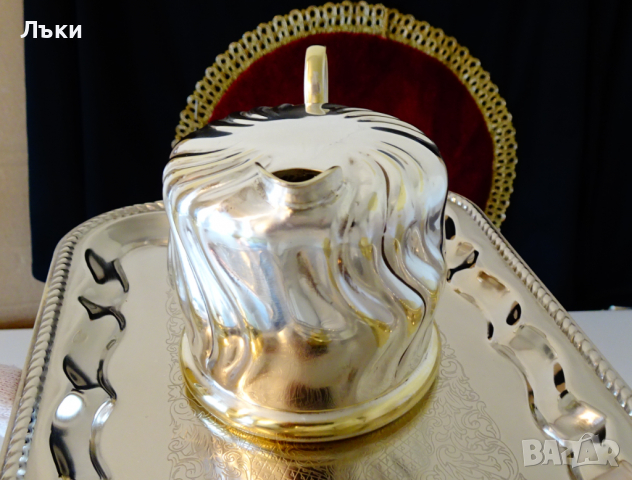 Посребрена захарница с чисто сребро проба 1000. , снимка 11 - Антикварни и старинни предмети - 36213390