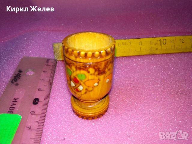 СТАРА ПИРОГРАФИРАНА ДЪРВЕНА ХАЛБА ЧАШКА ЕТНОГРАФСКИ ДЕКОРАТИВЕН СУВЕНИР 42845, снимка 6 - Декорация за дома - 44186543