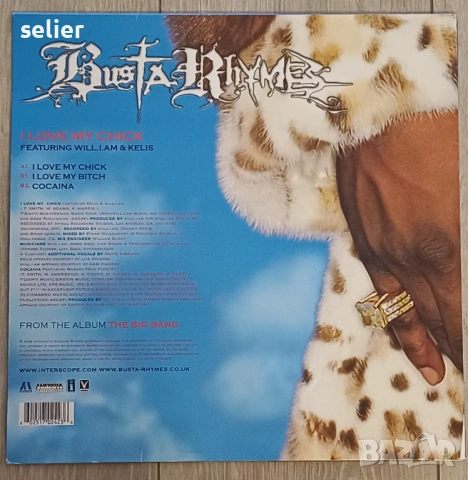 Busta Rhymes Featuring Will.I.Am* & Kelis ‎– I Love My Chick MAXI SINGLE 12 Издание 🇬🇧 UK 2006г Ст, снимка 2 - Грамофонни плочи - 53262746