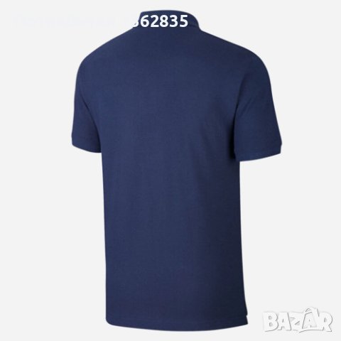 НОВА 100 % оригинална тъмно синя памучна поло тениска с яка NIKE размер L от САЩ, снимка 3 - Тениски - 40507221