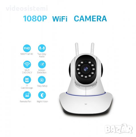 Full HD Wifi PTZ Lan Ip camera - нощно виждане - безжична връзка - видеонаблюдение, снимка 1 - IP камери - 34546412