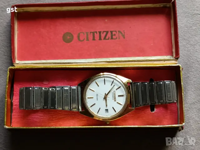 Рядък Стар Ситизен Citizen Седем Seven 1980 Часовник японски Оригинал в кутия Дата Позлата