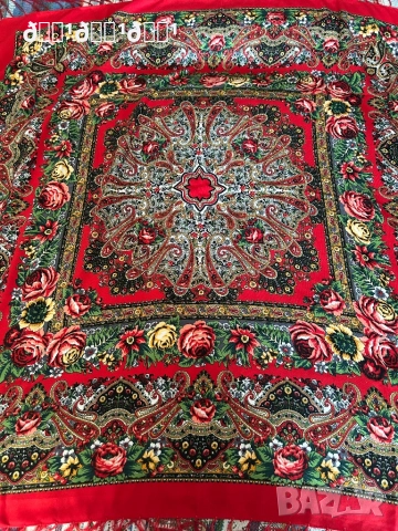 Голям руски вълнен шал НОВ с ЕТикет , снимка 5 - Шалове - 52802177