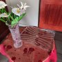 Кристална ваза и кристален поднос