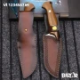Ръчно изработен нож WPKOPYA 110х230,орех,кожа, снимка 3