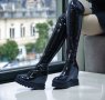 Ботуши на платформа - черен лак - BP1, снимка 2
