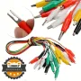 1 комплект 10 бр. електрически проводници със щипки тип крокодил тестови кабели с двустранни щипки , снимка 3