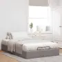 vidaXL Османска рамка за легло без матрак, таупе, 120x200 см, плат, снимка 3