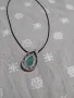 Ново колие медальон зелен авантюрин жълт яспис, снимка 5