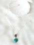 Колие Turquoise Heart 462, снимка 1 - Колиета, медальони, синджири - 41039243