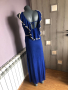Изчистена дълга рокля в цвят турско синьо в перфектно състояние с ефектен гръб размер S Цена 30лв, снимка 3