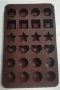 6 вида 24 форми кръг квадрат звезда сърце капсули пралини силиконов молд бонбони шоколад фондан, снимка 2