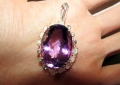 925 сребърно колие с натурален аметист 62 карата подходящо за подарък, снимка 5