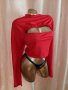 XXL Червена къса блуза / топ/ с дълъг ръкав , снимка 1