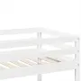 vidaXL Двуетажно легло, бяло, 90x200 см, борово дърво масив, снимка 8