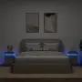 vidaXL Нощни шкафчета с LED осветление, 2 бр, бетонно сив, 35x39x55 см, снимка 4