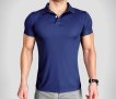 Сини мъжки спортни ризи с къс ръкав / спортно елегантни тениски с яка, снимка 2