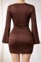 Къса кафява рокля, снимка 4