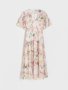 Разкошна нова  дълга елегантна феерична рокля флорален принт нежни цветя волани къдри , снимка 3