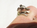 Уникален старинен сребърен пръстен с куче, кученце, куче  Джак Ръсел  - красота за твоята ръка 