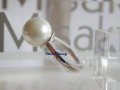 MISAKI – сребърен пръстен с бяла перла, снимка 3